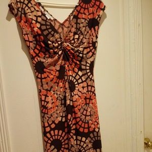 Brown and peach dress